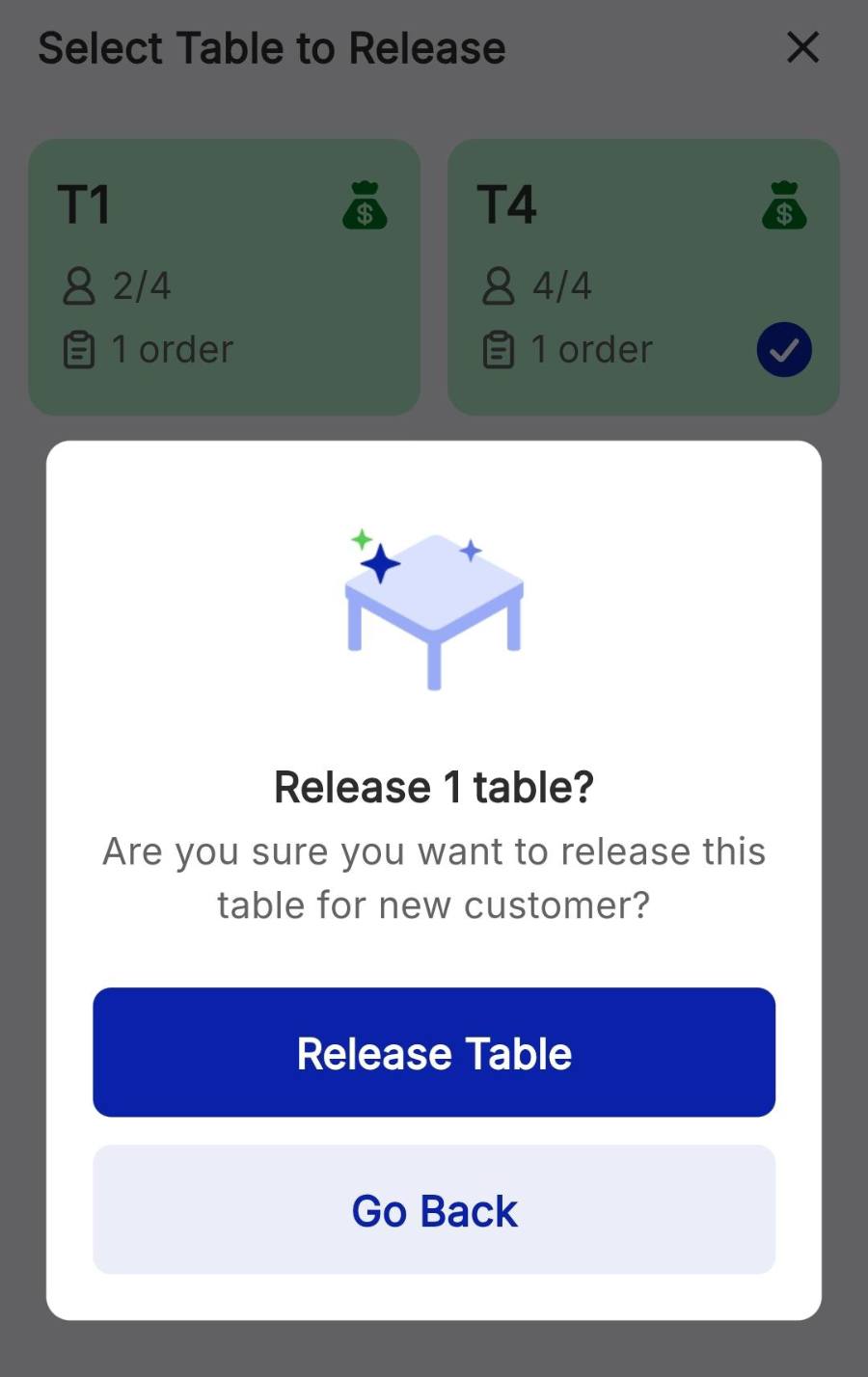 Confirm the release.