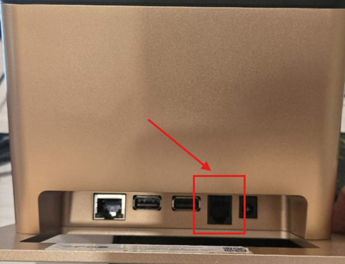 The port on the back of the POS.