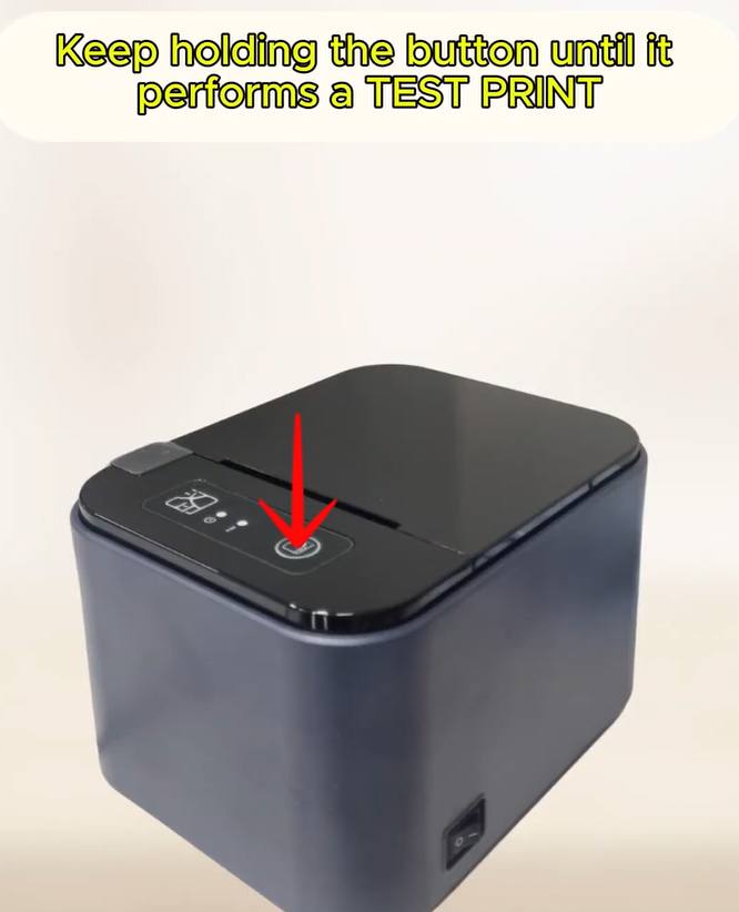 Start at the printer, not the app. The self-test slip tells you the Bluetooth name you need to pick.
